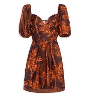 Chic Tropical Puff Sleeve Dress